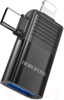 Адаптер Borofone BV18 iP-Type-C в USB (черный)