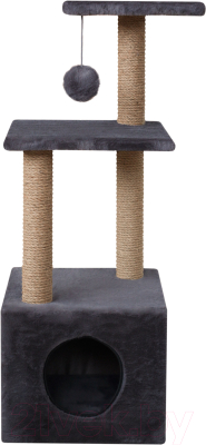 Комплекс для кошек Kogtik Венди со складным домиком / СД ms (серый/джут)