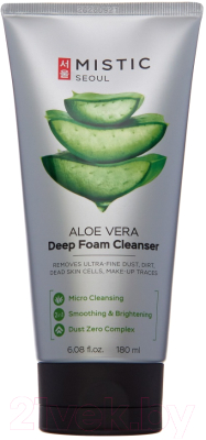 Пенка для умывания Mistic Aloe Vera Deep Foam Cleanser Глубокоочищающая с экстрактом Алоэ  (180мл)