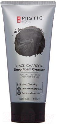 Пенка для умывания Mistic Black Charcoal Deep Foam Cleanser Глубокоочищающая с углем (180мл)