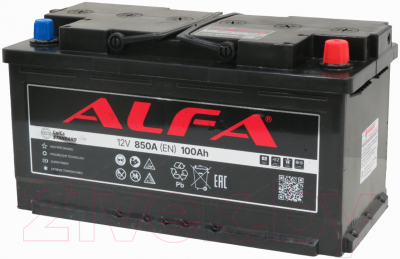 Автомобильный аккумулятор ALFA battery Standart R+ 850A / 6CT-100R (100 А/ч)