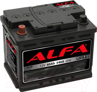 Автомобильный аккумулятор ALFA battery Standart L 540A / 6CT-60L (60 А/ч)