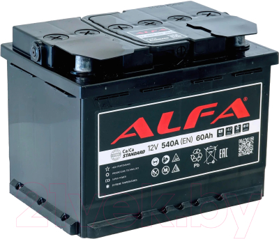 Автомобильный аккумулятор ALFA battery Standart L 540A / 6CT-60L