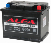 Автомобильный аккумулятор ALFA battery Standart R 540A / 6CT-60R (60 А/ч) - 