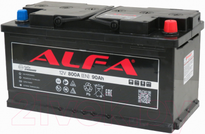 Автомобильный аккумулятор ALFA battery Standart R 800A / 6CT-90R (90 А/ч)