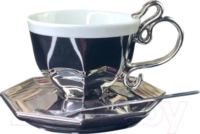 Чашка с блюдцем Lenardi 106-221 (с ложкой)