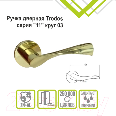 Ручка дверная Trodos Х11 (золото)