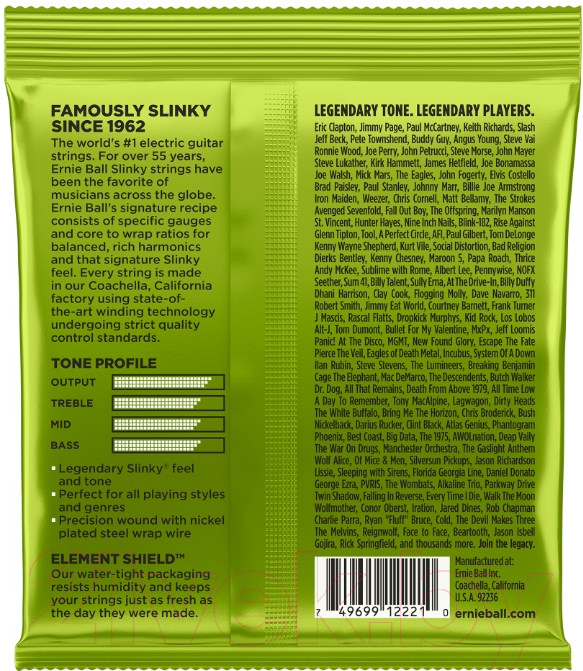 Струны для электрогитары Ernie Ball 2221 Nickel Regulat Slinky — фото 2