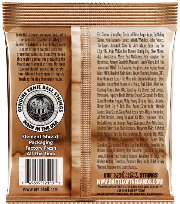 Струны для акустической гитары Ernie Ball 2150 Extra Slinky Acoustic — фото 2