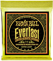 Струны для акустической гитары Ernie Ball 2560 Everlast Coated 80/20 Bronze Extra Light - 