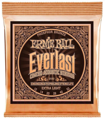 Струны для акустической гитары Ernie Ball 2550 Everlast Phosphor Extra Light Acoustic