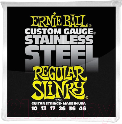 Струны для электрогитары Ernie Ball 2246 Stainless Steel Regular Slinky 10-46