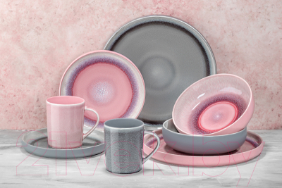 Тарелка закусочная (десертная) Elan Gallery 880160 (розовый меланж)