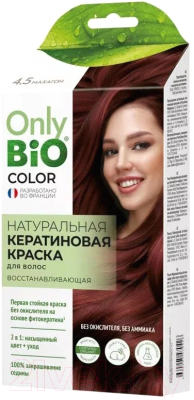 Крем-краска для волос Fito Косметик Only Bio Color Кератиновая 4.5 (50мл, махагон)
