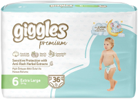 Подгузники детские Giggles Premium Xlarge 6 Jumbo Pack (36шт) - 
