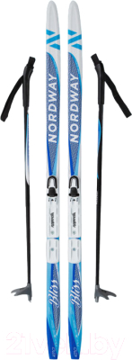 Комплект беговых лыж Nordway DXT001WQ17 / A18ENDXT001-WQ (р-р 170, белый/голубой)