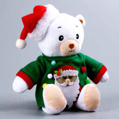 Мягкая игрушка Мишка Лаппи Новогодняя, в зеленой кофте / 9756955