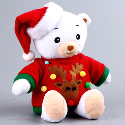 Мягкая игрушка Мишка Лаппи Новогодняя, в красной кофте / 9756956