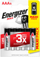 Комплект батареек Energizer Max LR6 AA BL4+2 (6шт) - 