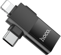 Адаптер Hoco UA17 2в1 iPhone-Type-C-USB (черный) - 