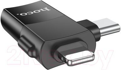 Адаптер Hoco UA17 2в1 iPhone-Type-C-USB (черный)