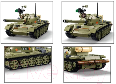 Сборная модель Sluban Модельки. Танк Т-54С M38-B1135 / 9619154 (604эл)