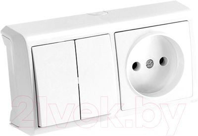Блок выключатель+розетка Viko Vera / 90681189 (белый)