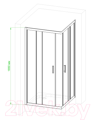 Душевой уголок Royal Bath 110x110x185 / RB1111HPD-C (матовое стекло)