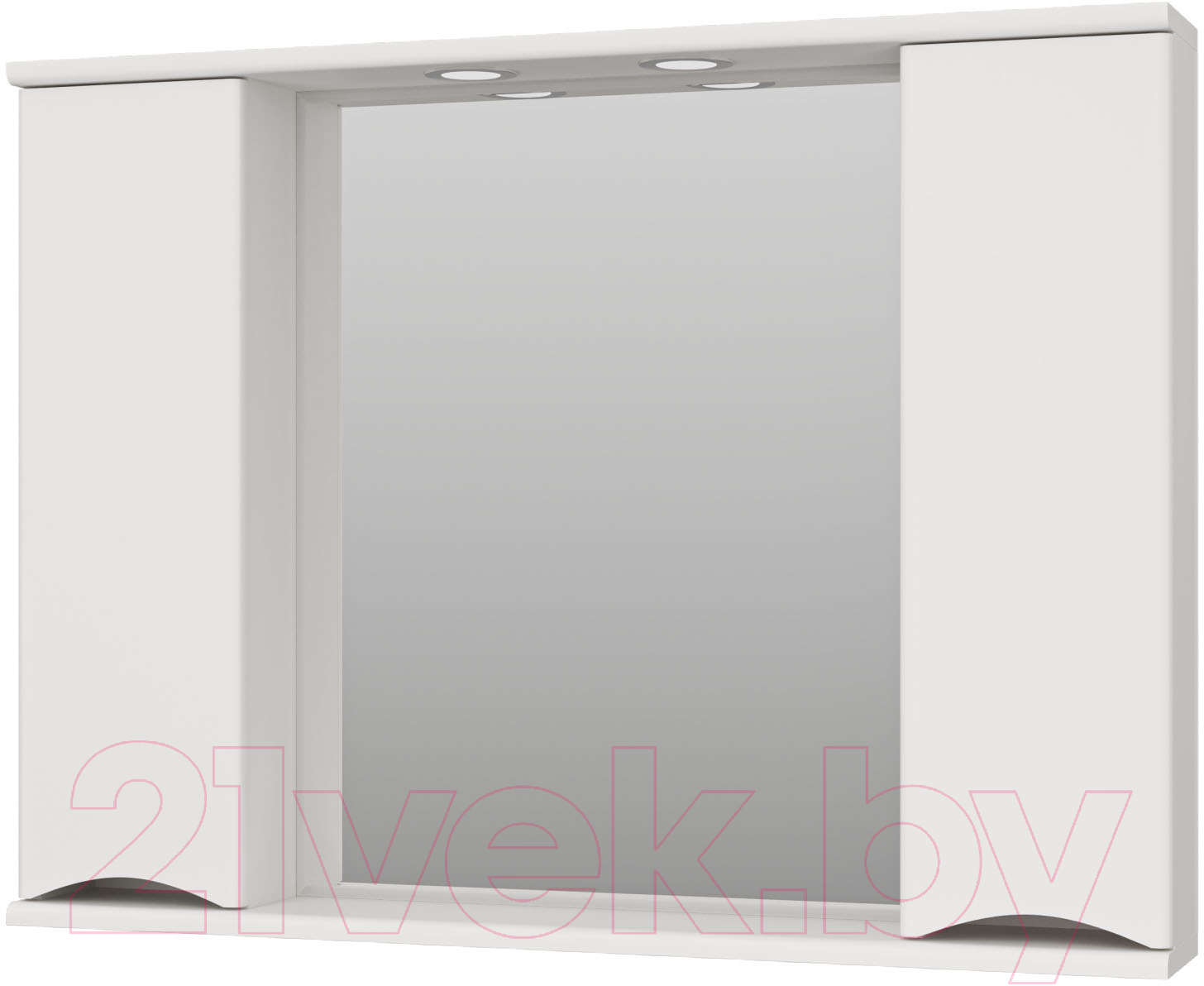Шкаф с зеркалом для ванной Misty Атлантик 100 / П-Атл-4100-010