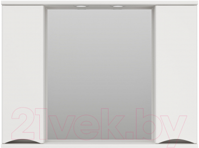Шкаф с зеркалом для ванной Misty Атлантик 100 / П-Атл-4100-010 (белая эмаль)