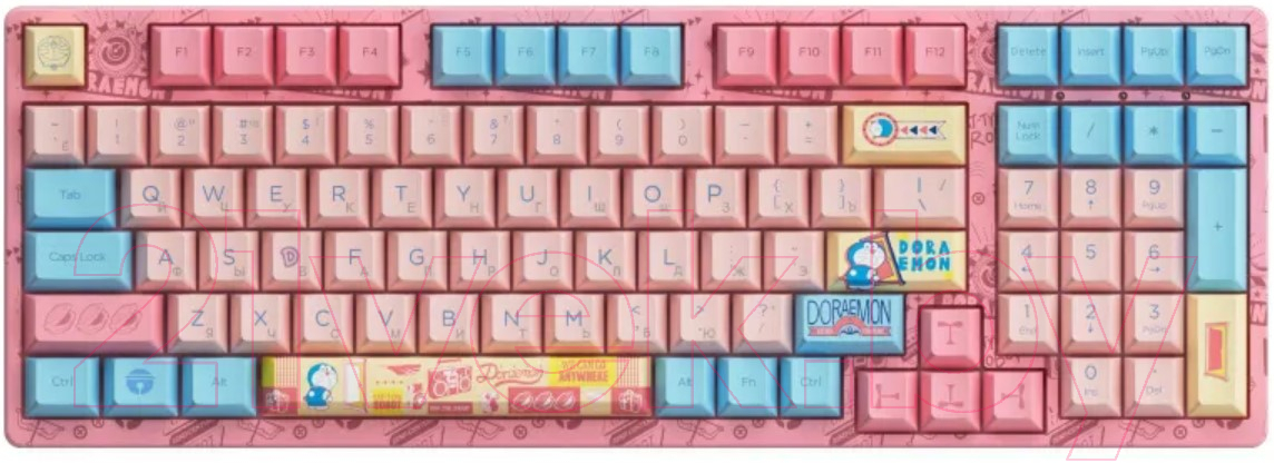 Клавиатура Akko 3098B Doraemon Macaron 3 Modes RGB Hot Swap Akko CS Jelly Blue