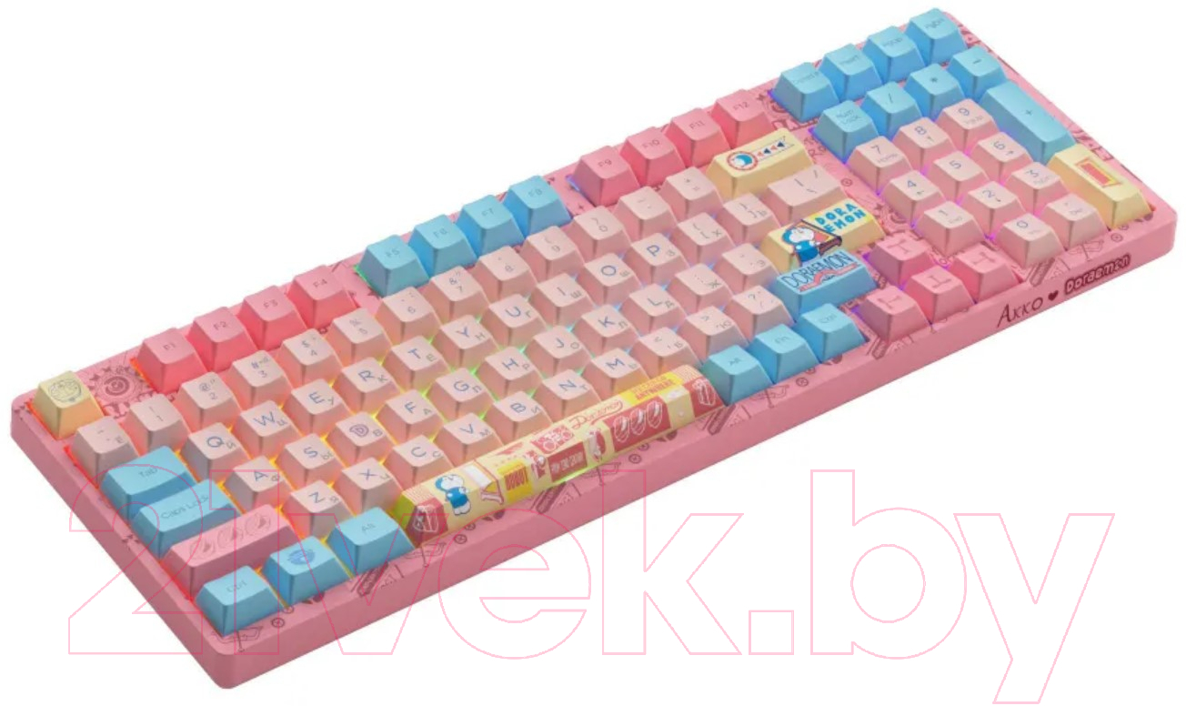 Клавиатура Akko 3098B Doraemon Macaron 3 Modes RGB Hot Swap Akko CS Jelly Blue