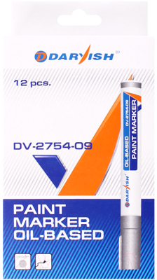 Набор маркеров Darvish DV-2754-09 (12шт, серебристый)