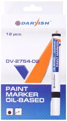 Набор маркеров Darvish DV-2754-02 (12шт, черный)