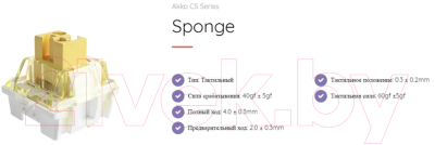 Клавиатура Akko 3098S SpongeBob USB Cable RGB Akko CS Sponge Switch / 1746241