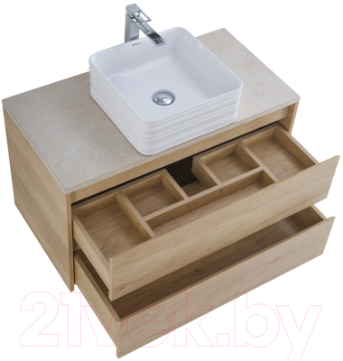 Тумба с умывальником BelBagno Kraft 80 / KRAFT80RNN-KEPBO-1302H301-SET