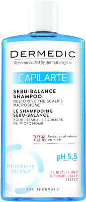 Шампунь для волос Dermedic Capilarte Sebu-Balance Восстанавливающий микробиом кожи головы (300мл)