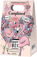 Набор косметики для лица и тела Compliment №1342 Beauty Box Розовый фламинго Пена+Желе+Лосьон (3x80мл) - 