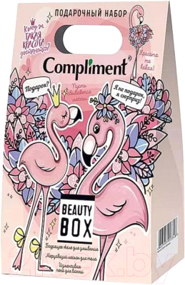 Набор косметики для лица и тела Compliment №1342 Beauty Box Розовый фламинго Пена+Желе+Лосьон (3x80мл)