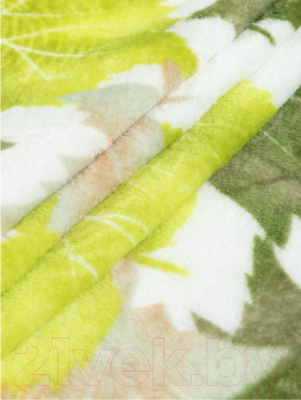 Плед TexRepublic Absolute Листья клена Фланель 140x200см / 37387 (зеленый)