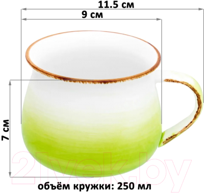 Чашка Elan Gallery Кантри / 760212 (зеленый)