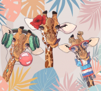 Фотообои листовые ФабрикаФресок Детские Веселые жирафы / 253270 (300x270) - 