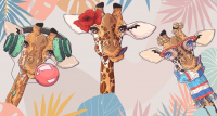 Фотообои листовые ФабрикаФресок Детские Веселые жирафы / 255270 (500x270) - 