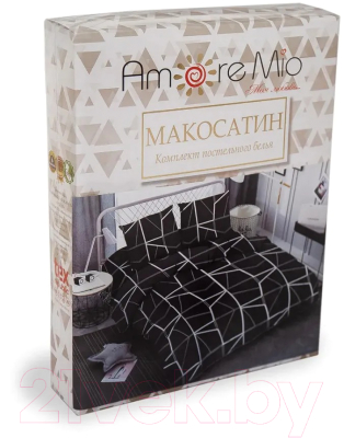 Комплект постельного белья Amore Mio Geo Микрофибра 1.5сп / 21495 (черный/белый)