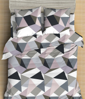 Комплект постельного белья Amore Mio Crystal Микрофибра Евро / 21976 (серый/белый/черный) - 