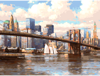 Картина по номерам БЕЛОСНЕЖКА Бруклинский мост / 918-AS - 