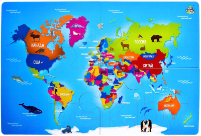 Настольная игра Zabiaka Карта мира. Флаги и столицы / 7082507
