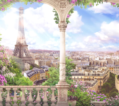 Фотообои листовые ФабрикаФресок Фреска Вид с балкона на Париж (300x270)