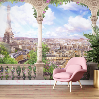 Фотообои листовые ФабрикаФресок Фреска Вид с балкона на Париж / 654270 (400x270)