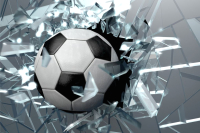 Фотообои листовые ФабрикаФресок Футбольный мяч разбивает стекло / 711150 (150x100) - 